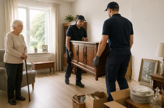 Seniorenwoning met ingepakte verhuisdozen